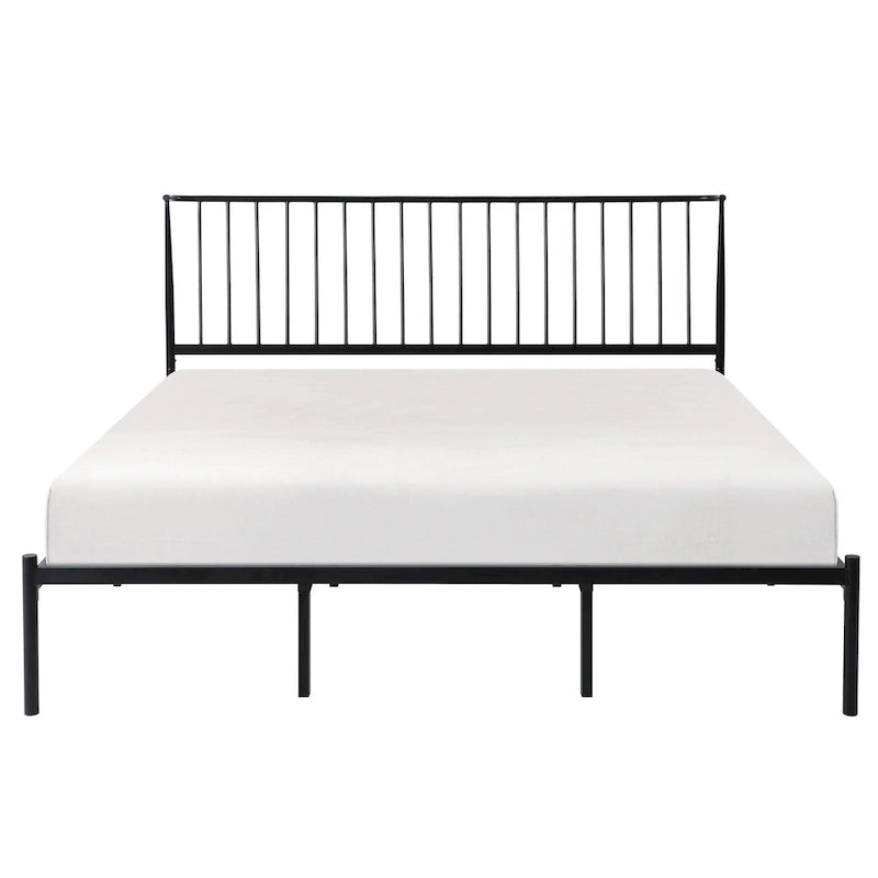 Bliss Metal Platform Bed with Curved Metal Headboard by iQ Modern