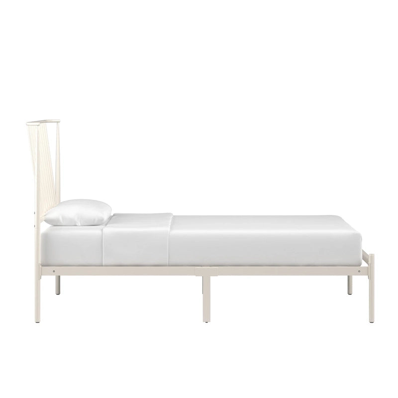 Bliss Metal Platform Bed with Curved Metal Headboard by iQ Modern