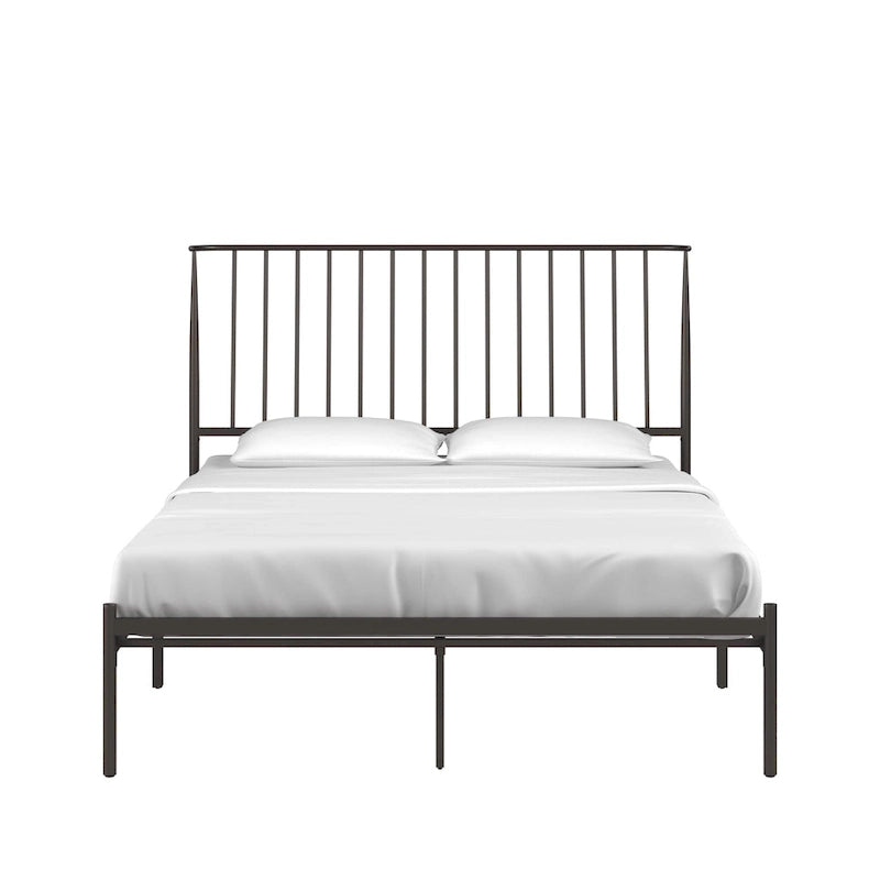 Bliss Metal Platform Bed with Curved Metal Headboard by iQ Modern