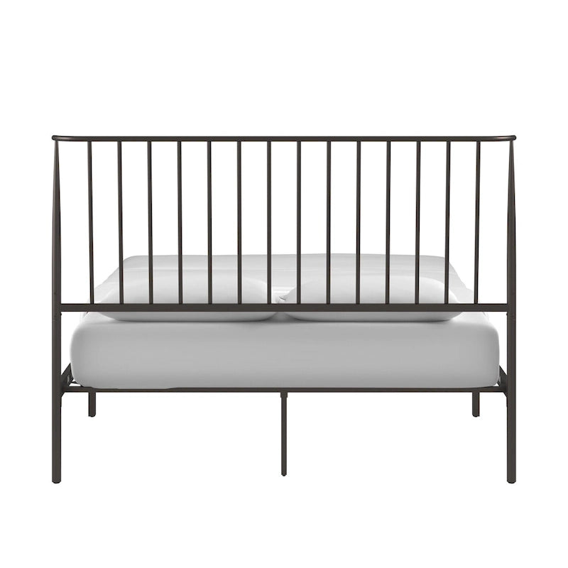 Bliss Metal Platform Bed with Curved Metal Headboard by iQ Modern