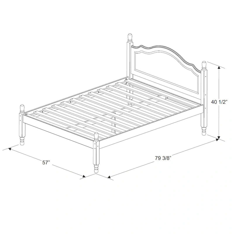 100% Solid Wood Reston Full Size Panel Headboard Platform Bed by Palace Imports
