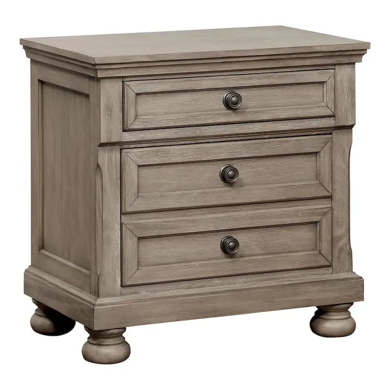 Nahkohe Transitional Grey Wood 3-Piece Storage Sleigh Bedroom Set with USB by Furniture of America