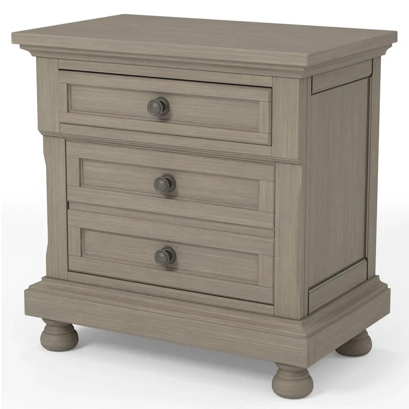 Nahkohe Transitional Grey Wood 3-Piece Storage Sleigh Bedroom Set with USB by Furniture of America