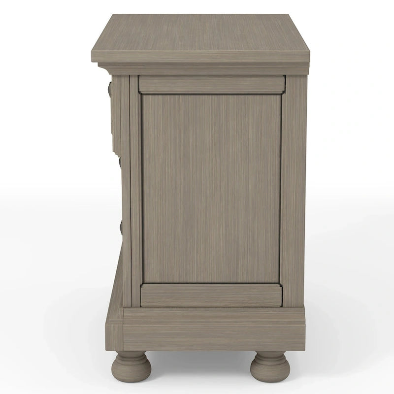 Nahkohe Transitional Grey Wood 3-Piece Storage Sleigh Bedroom Set with USB by Furniture of America