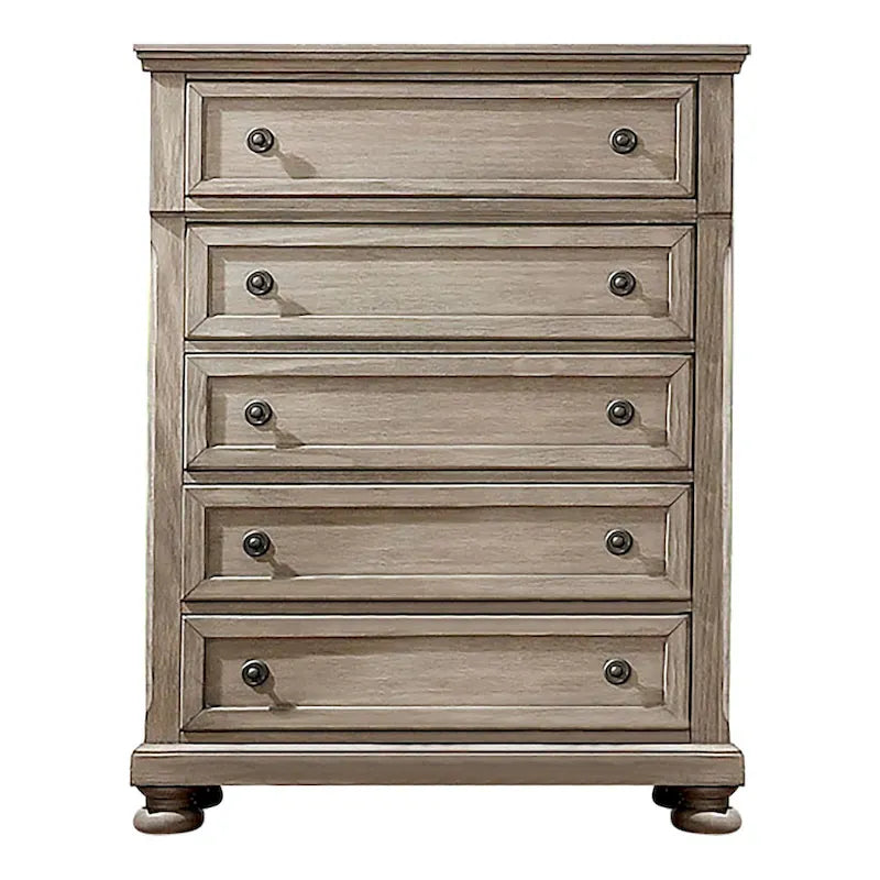 Nahkohe Transitional Grey Wood 3-Piece Storage Sleigh Bedroom Set with USB by Furniture of America