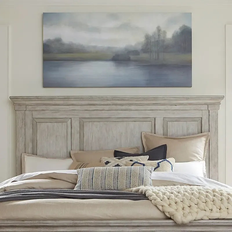 Heartland Antique White Tobacco King Bed Panel Headboard