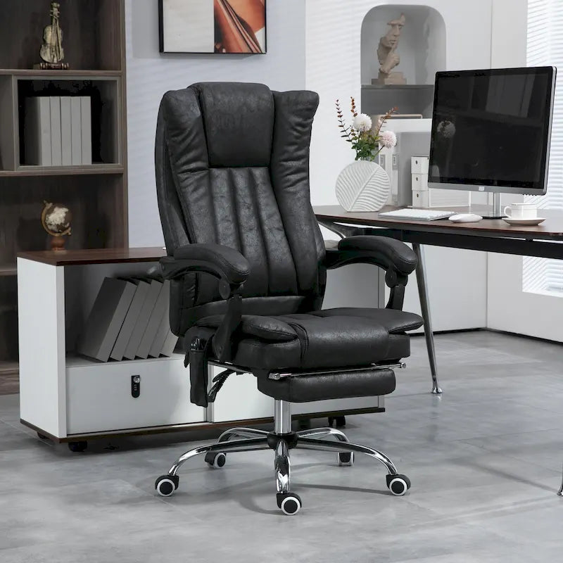 Vinsetto Massage Office Chair with 6 Points, Heated High Back Recliner with Adjustable Height, Swivel Wheels