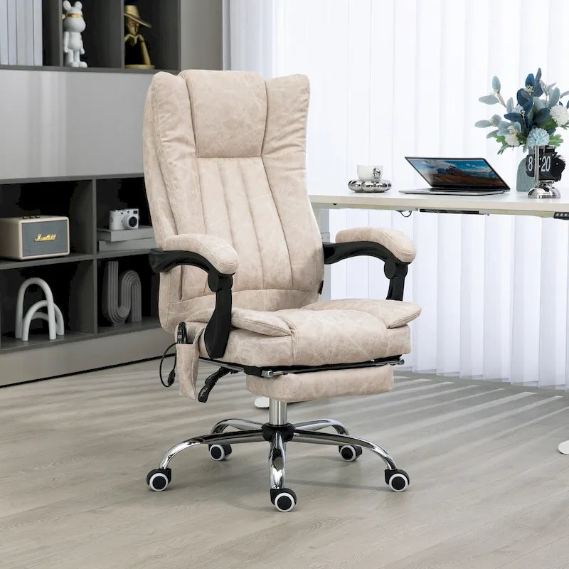 Vinsetto Massage Office Chair with 6 Points, Heated High Back Recliner with Adjustable Height, Swivel Wheels