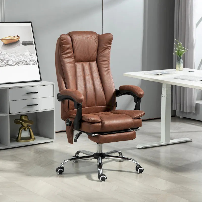 Vinsetto Massage Office Chair with 6 Points, Heated High Back Recliner with Adjustable Height, Swivel Wheels