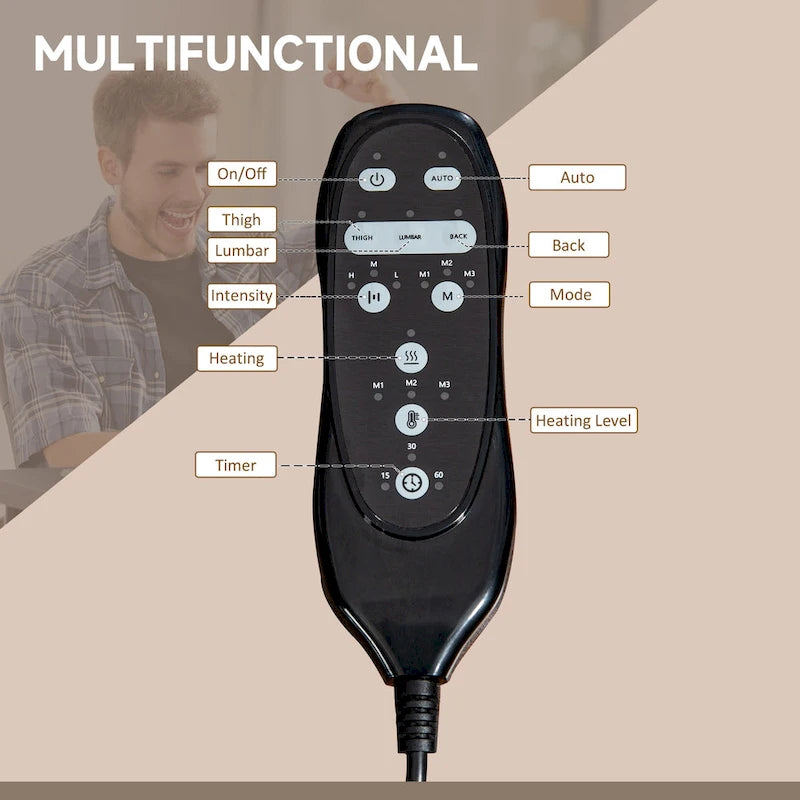 Vinsetto Massage Office Chair with 6 Points, Heated High Back Recliner with Adjustable Height, Swivel Wheels