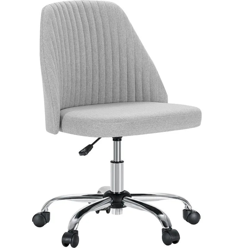Office Chair with Wheels, Adjustable Height Fabric Upholstered Computer Desk Chair Swivel