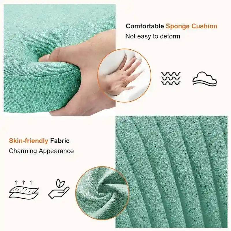 Office Chair with Wheels, Adjustable Height Fabric Upholstered Computer Desk Chair Swivel