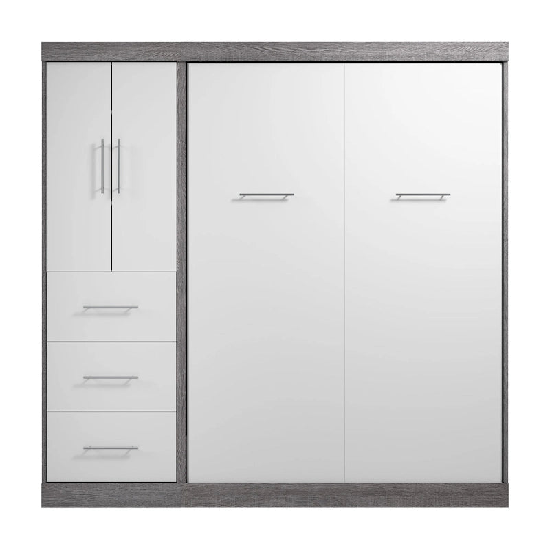 Nebula Full Murphy Bed with Wardrobe (84W) by Bestar