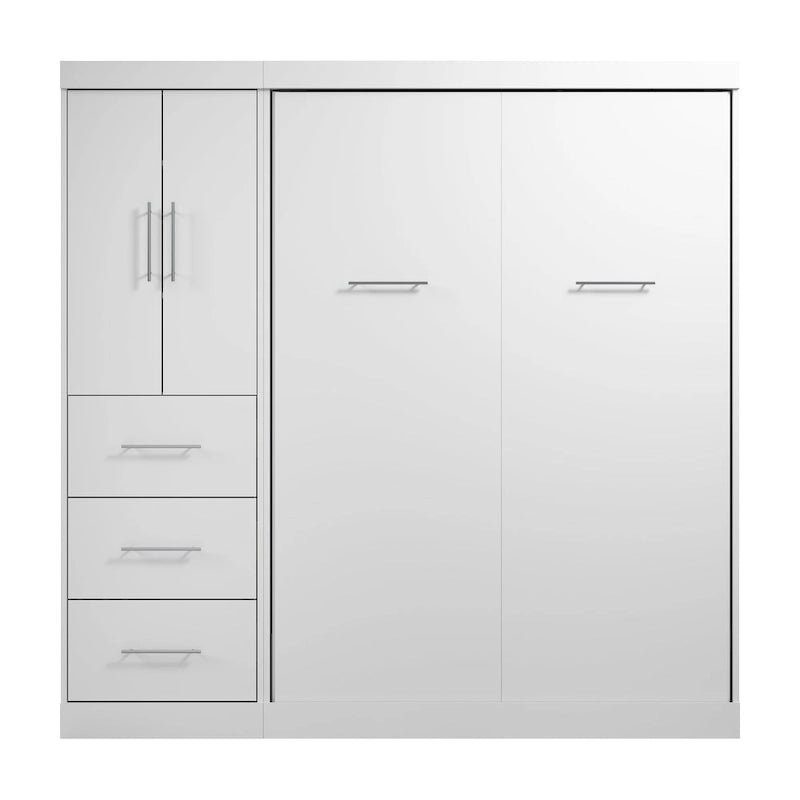Nebula Full Murphy Bed with Wardrobe (84W) by Bestar