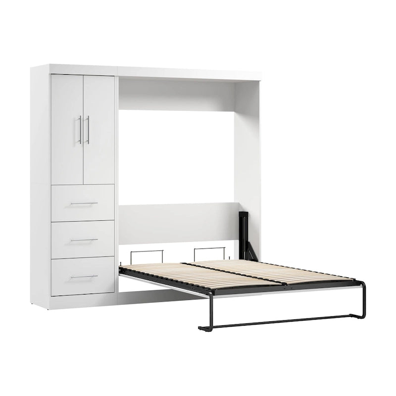 Nebula Full Murphy Bed with Wardrobe (84W) by Bestar