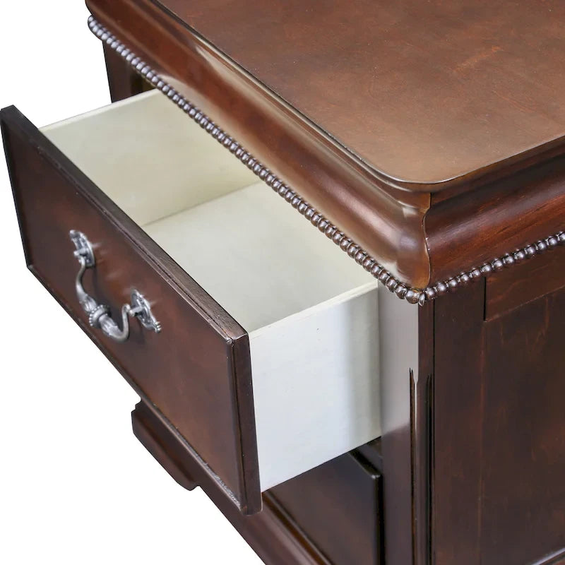 Diva Traditional Cherry Solid Wood 2-Piece Poster Bedroom Set by Furniture of America