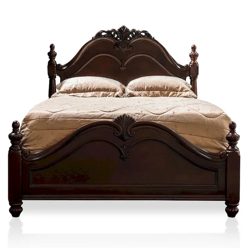 Diva Traditional Cherry Solid Wood 2-Piece Poster Bedroom Set by Furniture of America