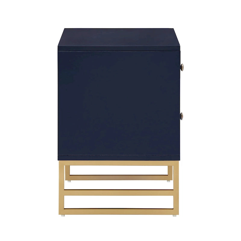 Luna Arched Diamond 2- Drawer Gold Metal End Table by iNSPIRE Q Bold
