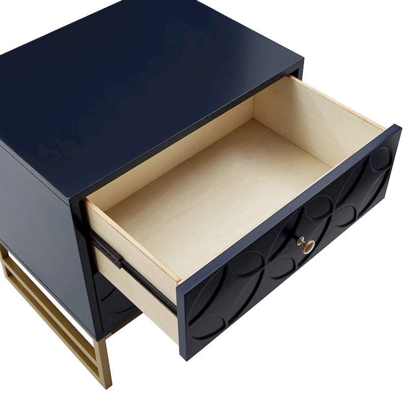 Luna Arched Diamond 2- Drawer Gold Metal End Table by iNSPIRE Q Bold