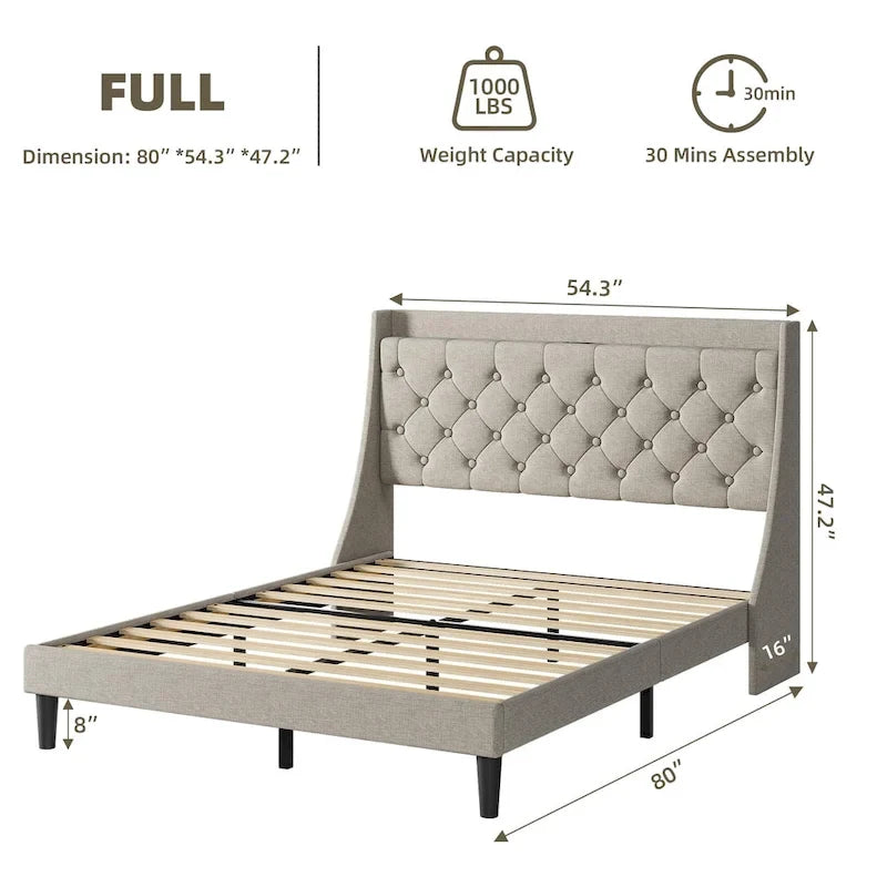 Upholstered Platform Bed Frame