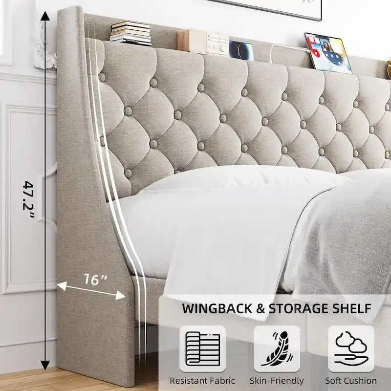 Upholstered Platform Bed Frame