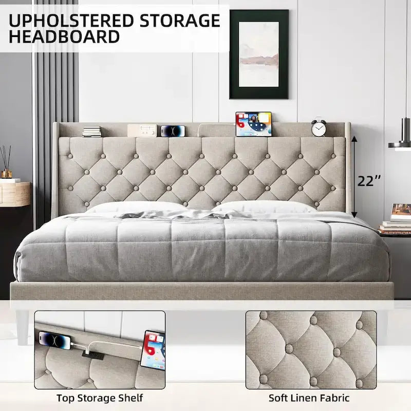 Upholstered Platform Bed Frame