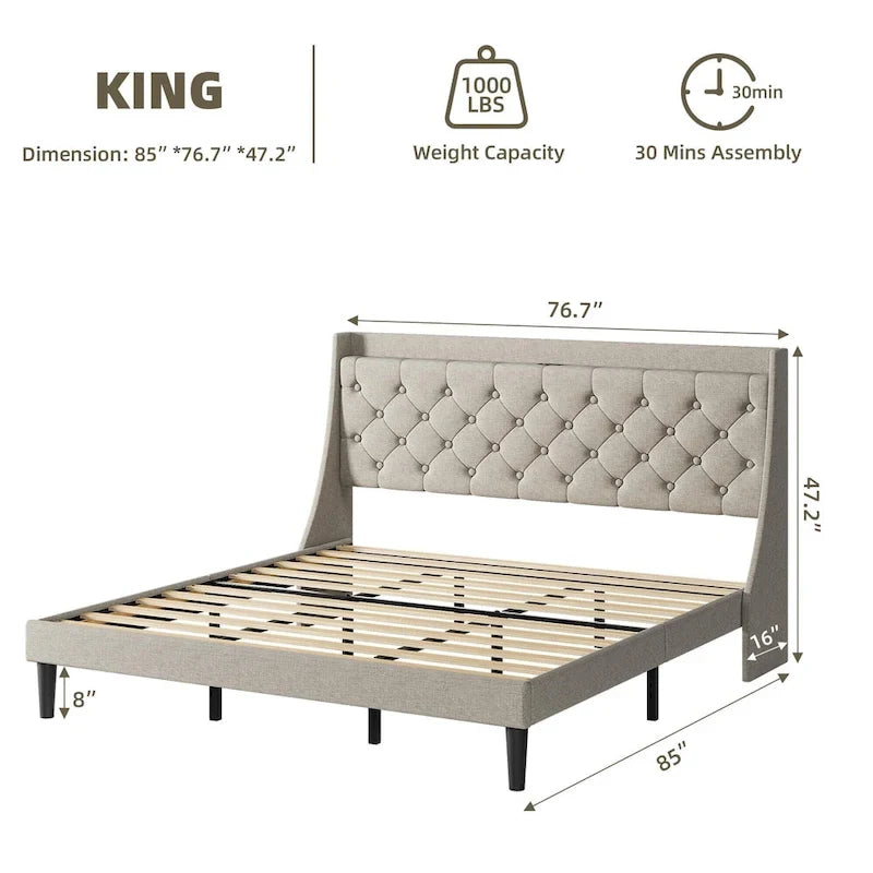 Upholstered Platform Bed Frame