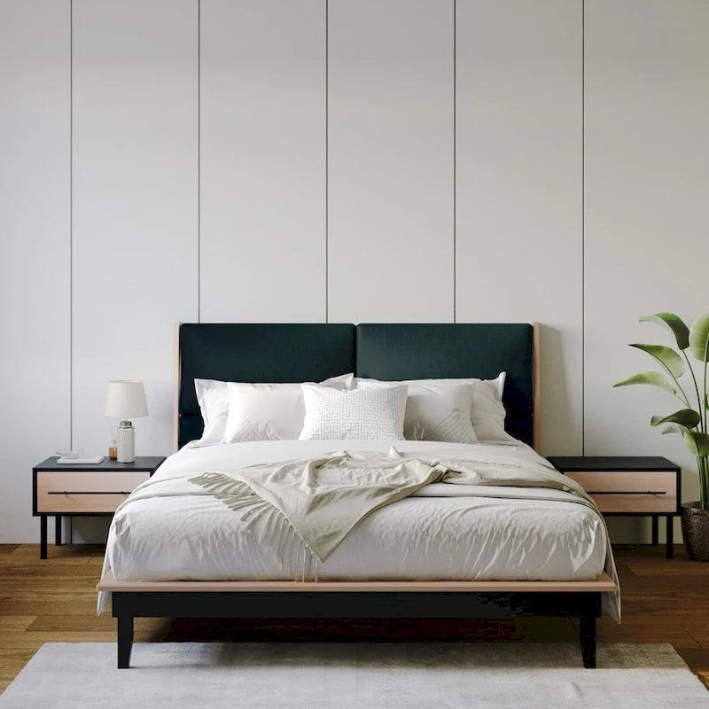 CraftPorch Mid-Century 3-pieces Wooden Bedroom Set