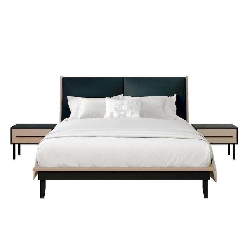 CraftPorch Mid-Century 3-pieces Wooden Bedroom Set
