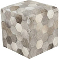 Geometric Zeke Square Hair On Hide Pouf