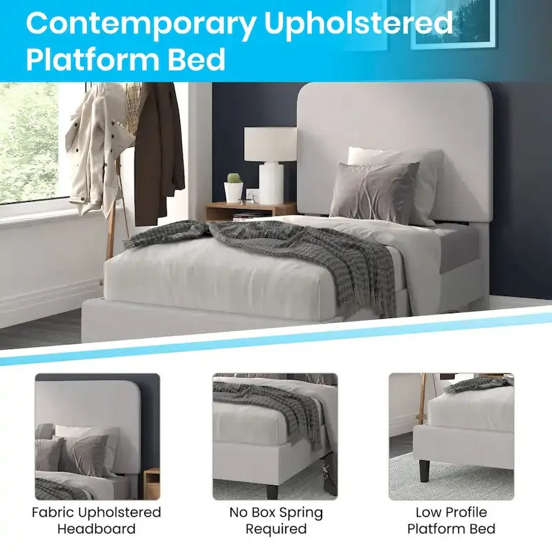 Upholstered Platform Bed with headboard