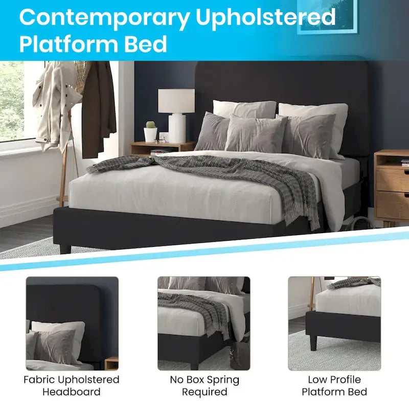 Upholstered Platform Bed with headboard