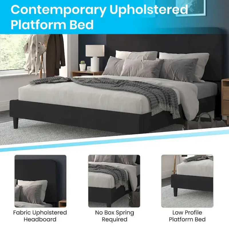 Upholstered Platform Bed with headboard