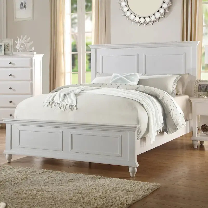 Wood Panel Bed With Headboard