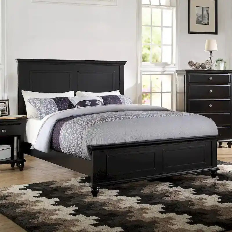 Wood Panel Bed With Headboard