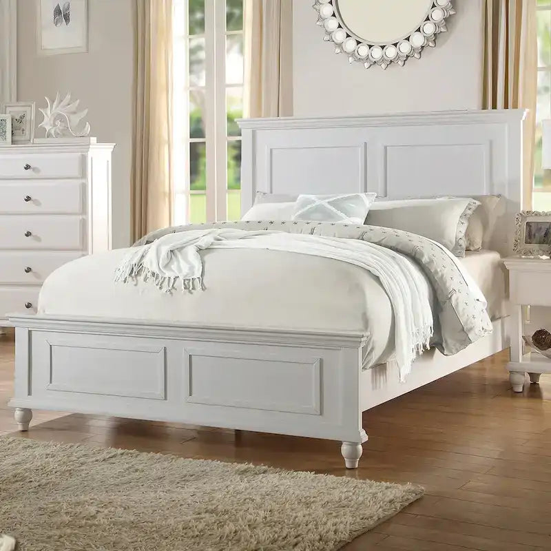 Wood Panel Bed With Headboard