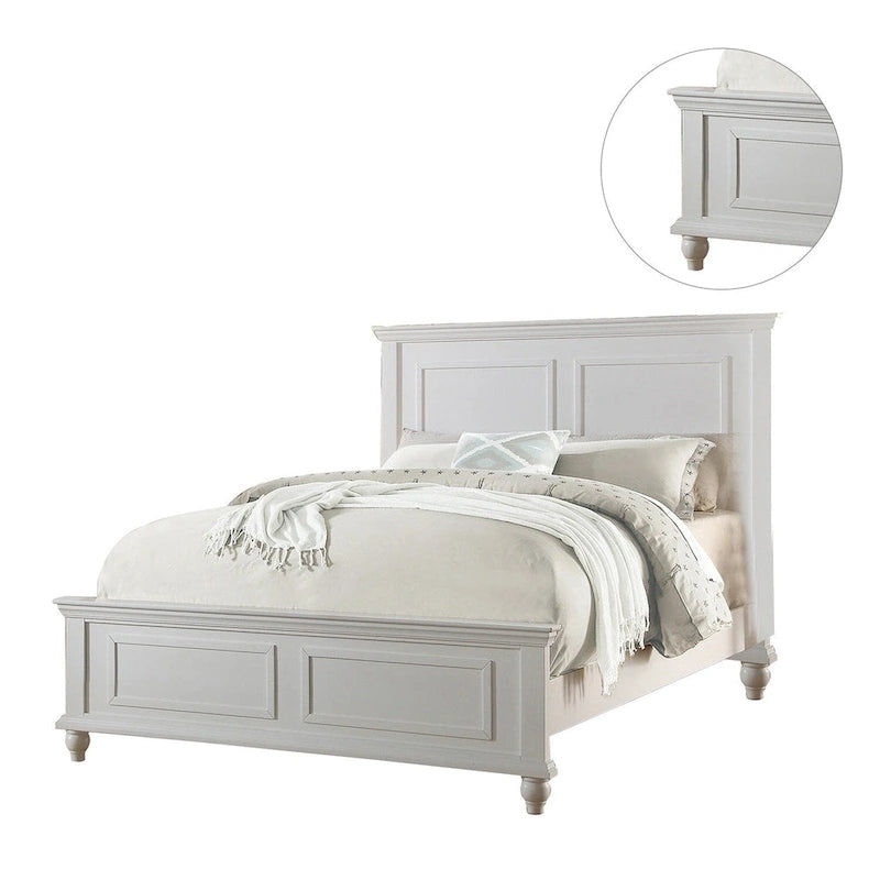 Wood Panel Bed With Headboard