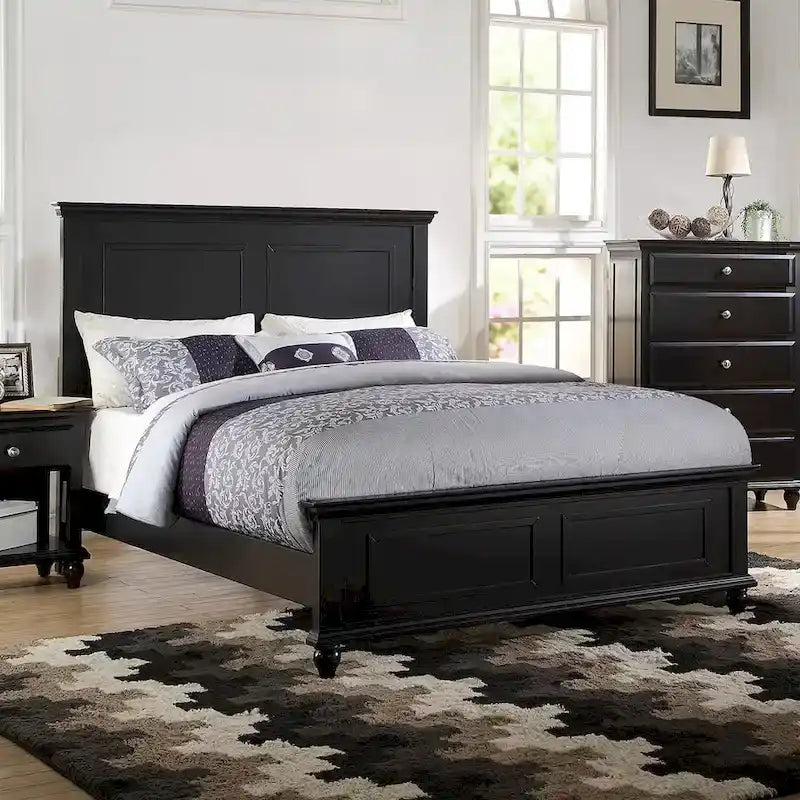 Wood Panel Bed With Headboard