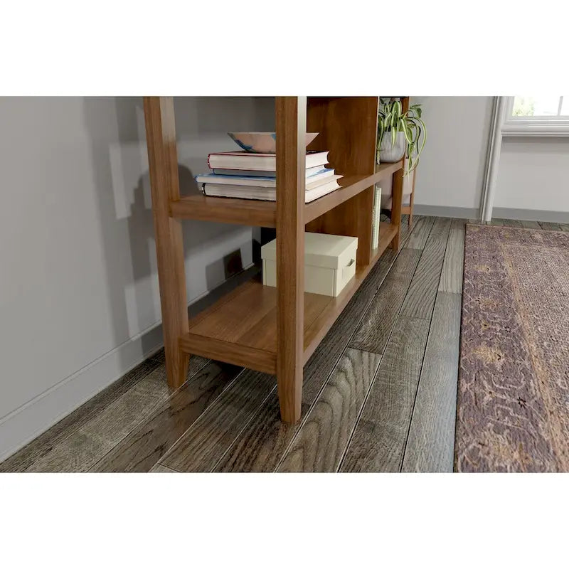 Edenton Wide Low 54W Bookcase with 2 Shelves, Walnut