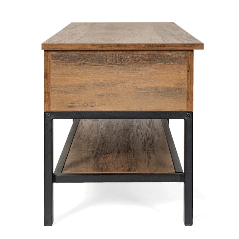 Modern Farmhouse Entryway Storage Bench with Lower Shelf Storage