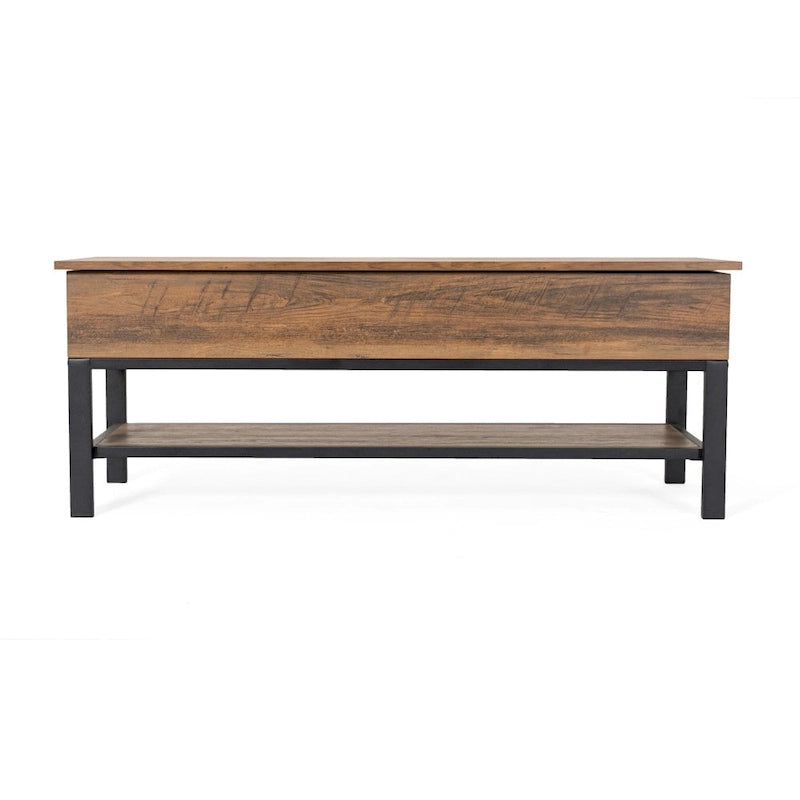 Modern Farmhouse Entryway Storage Bench with Lower Shelf Storage