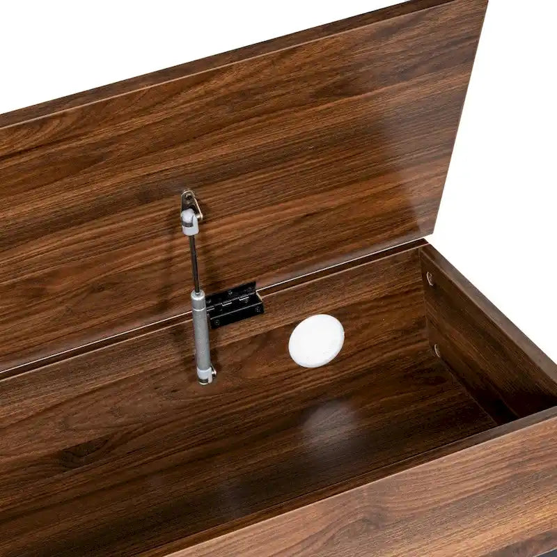 Modern Farmhouse Entryway Storage Bench with Lower Shelf Storage