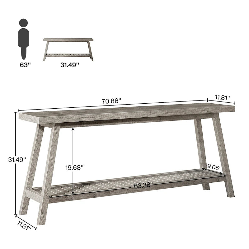 Farmhouse 70.9 Inches Console Entryway Table