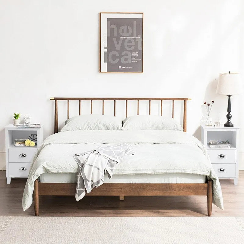 MDF Nightstand with Two Drawers