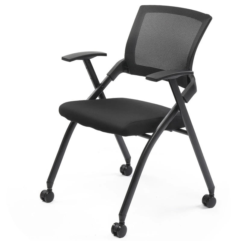Stackable Conference Room Chair with Wheels, Folding Office Chair with Rebound Back