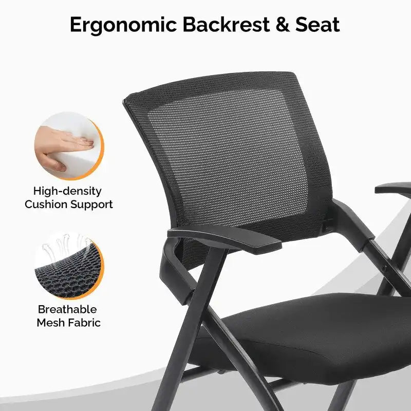 Stackable Conference Room Chair with Wheels, Folding Office Chair with Rebound Back