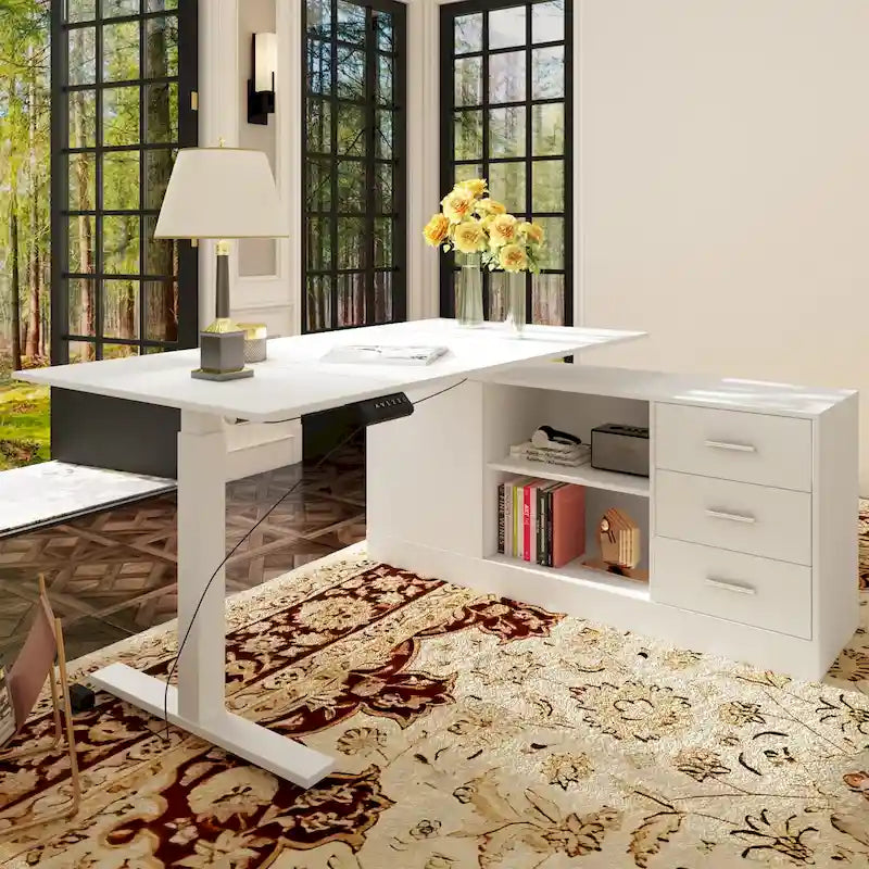 Super-Sized Standing Desk with Electric Lift - 63x31.5PC Desktop