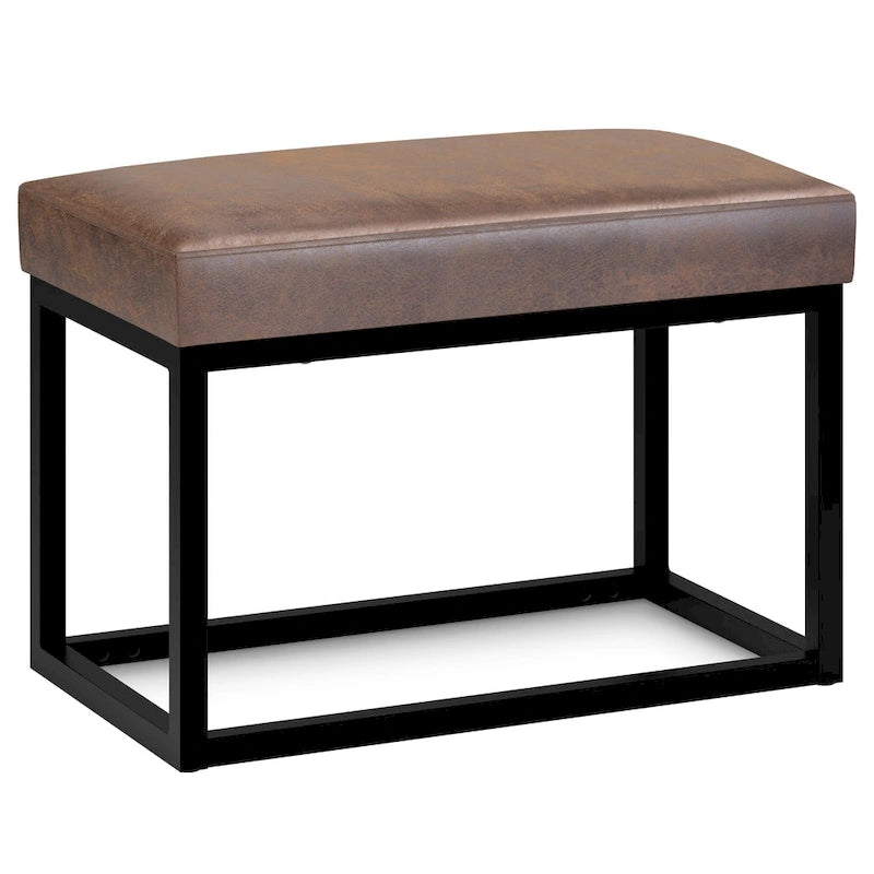 WYNDENHALL Kerwood 26 inch Wide Contemporary Rectangle Ottoman Bench in Faux Leather