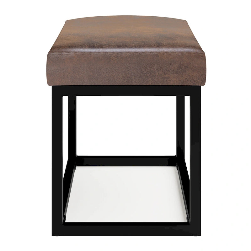 WYNDENHALL Kerwood 26 inch Wide Contemporary Rectangle Ottoman Bench in Faux Leather