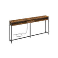 Charging Console Table with Outlets and USB Narrow Entryway Table for Hallway or Living Room